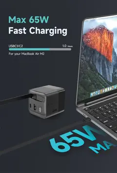 Bild på Urban Vitamin Mendocino 65W GaN-laddare med utdragbar kabel