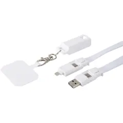 Bild på Franz nyckelband för smartphone av återvunnen plast med inbyggd datasynkroniseringskabel och 65 W snabbladdande 5-i-1-kabel