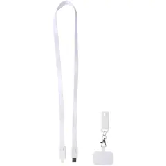Bild på Franz nyckelband för smartphone av återvunnen plast med inbyggd datasynkroniseringskabel och 65 W snabbladdande 5-i-1-kabel