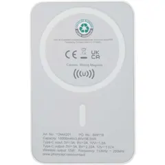 Bild på Acrab 10 000 mAh 15 W magnetisk trådlös powerbank med 20 W PD – tillverkad av återvunnen plast