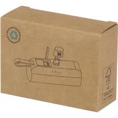 Bild på Alnair 5 000 mAh 10 W Type-C powerbank av återvunnen plast med inbyggt flipstativ och 2-i-1-kabel