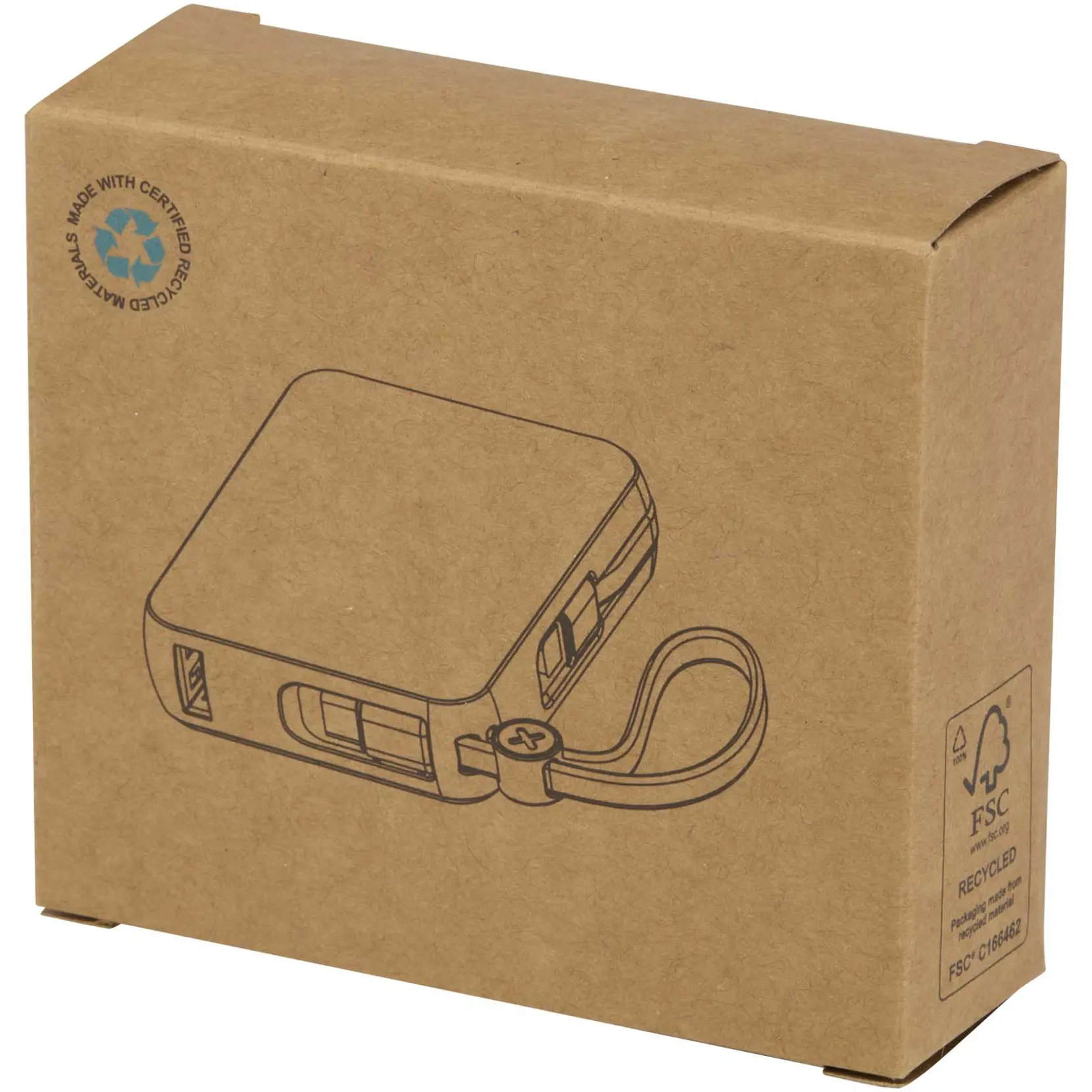 Bild på Acrux 10 000 mAh 35 W powerbank för surfplattor med inbyggd Type-C-kabel – tillverkad av återvunnen plast