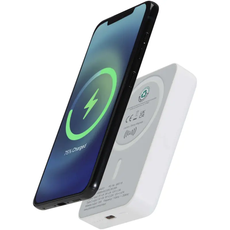 Bild på Acrab 10 000 mAh 15 W magnetisk trådlös powerbank med 20 W PD – tillverkad av återvunnen plast