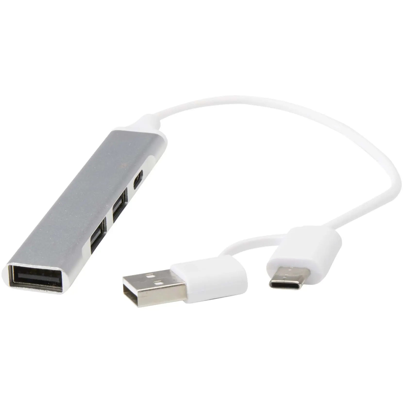 Bild på Alkaid 4-portars USB-A- och Typ-C-hubb med dubbla ingångar av återvunnen aluminium