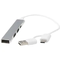 Bild på Alkaid 4-portars USB-A- och Typ-C-hubb med dubbla ingångar av återvunnen aluminium