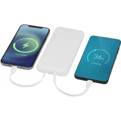 Bild på Adhil 10 000 mAh 10 W powerbank av återvunnen plast med två inbyggda kablar