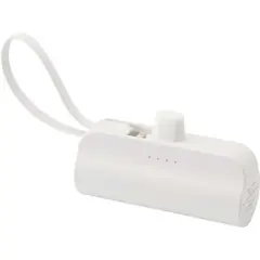 Bild på Alnair 5 000 mAh 10 W Type-C powerbank av återvunnen plast med inbyggt flipstativ och 2-i-1-kabel