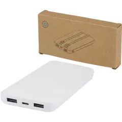 Bild på Adhil 10 000 mAh 10 W powerbank av återvunnen plast med två inbyggda kablar