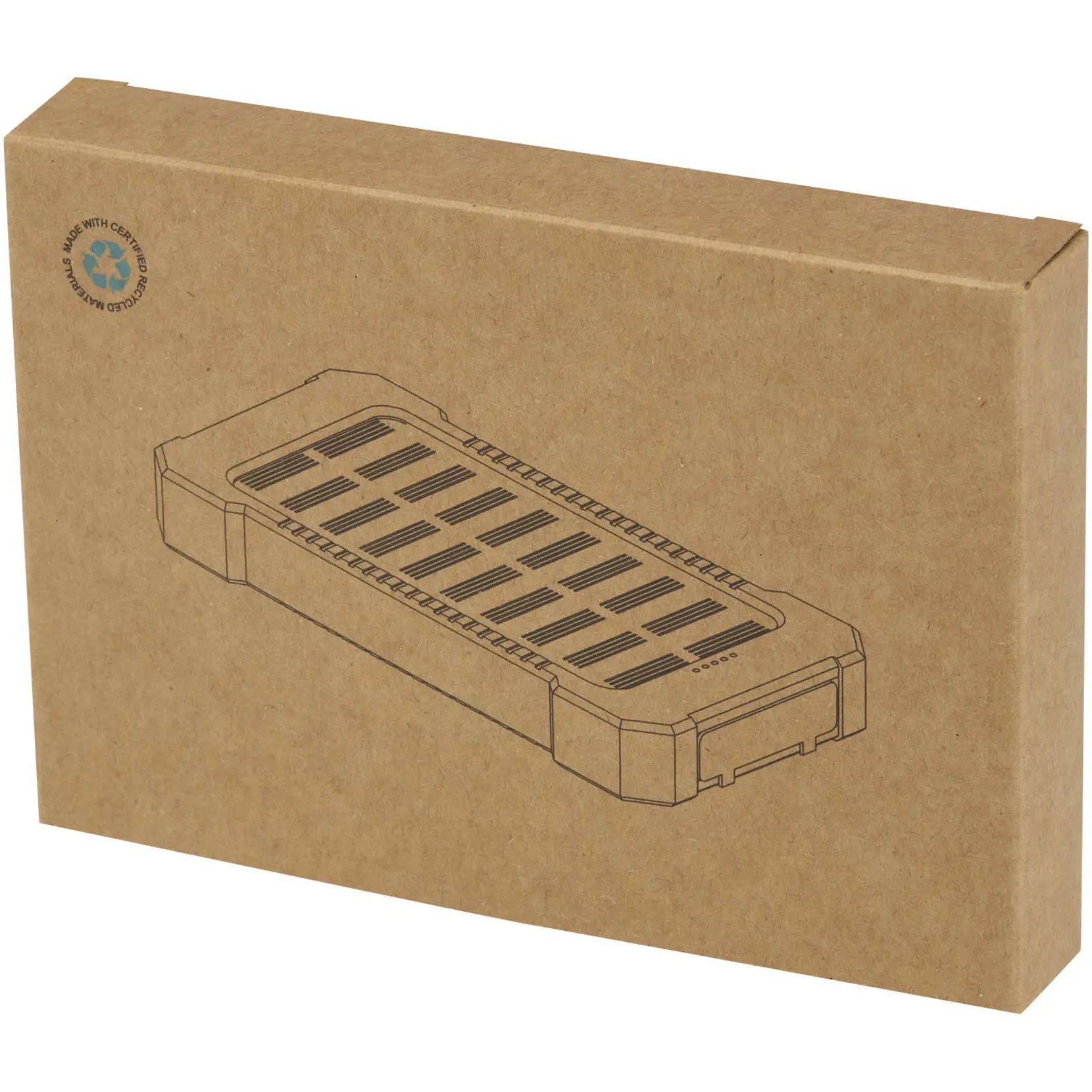 Bild på Altair 5 000 mAh 10 W robust solcellsbank av återvunnen plast med inbyggd ficklampa
