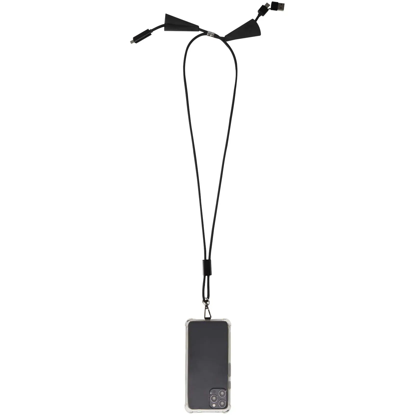 Bild på Funi nyckelband för smartphone av återvunnen plast med inbyggd datasynkroniseringskabel och 100 W snabbladdande 5-i-1-kabel