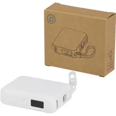 Bild på Acrux 10 000 mAh 35 W powerbank för surfplattor med inbyggd Type-C-kabel – tillverkad av återvunnen plast