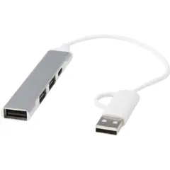 Bild på Alkaid 4-portars USB-A- och Typ-C-hubb med dubbla ingångar av återvunnen aluminium