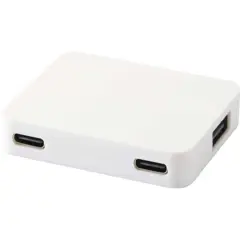Bild på Gaia 4-portars USB-hubb med USB-A- och Typ-C-utgång och dubbla ingångar – tillverkad av återvunnen plast
