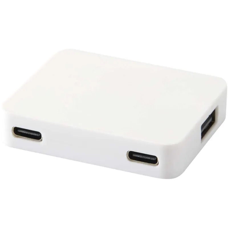 Gaia 4-portars USB-hubb med USB-A- och Typ-C-utgång och dubbla ingångar – tillverkad av återvunnen plast