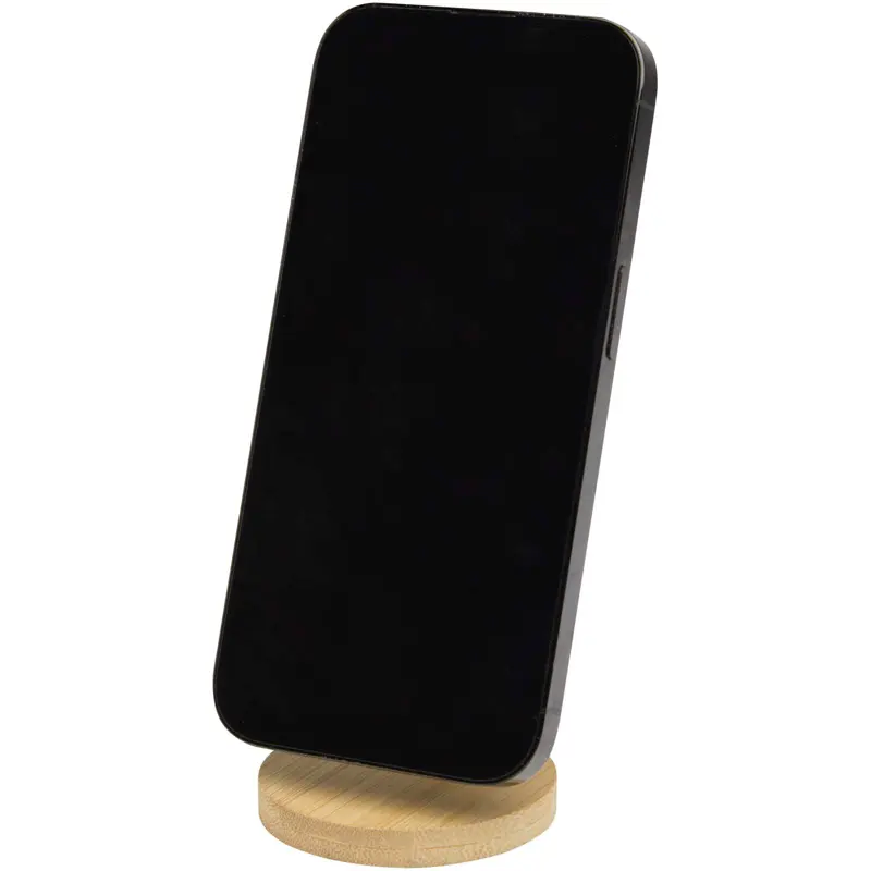 Bild på Alcor vikbart magnetiskt telefonställ av återvunnen plast med detaljer i bambu