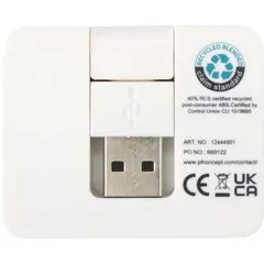 Bild på Gaia 4-portars USB-hubb med USB-A- och Typ-C-utgång och dubbla ingångar – tillverkad av återvunnen plast