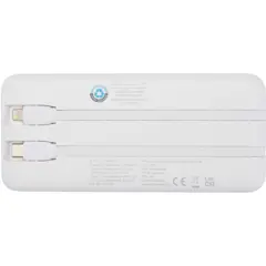 Bild på Adhil 10 000 mAh 10 W powerbank av återvunnen plast med två inbyggda kablar
