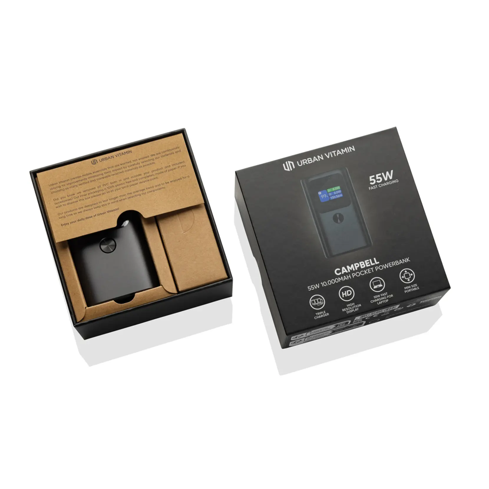 Bild på Urban Vitamin Campbell 55 W 10 000 mAh powerbank, fickformat