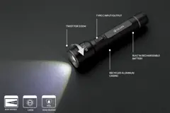 Bild på Gear X USB-återuppladdningsbar stor ficklampa RCS aluminium