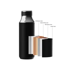 Bild på SCX.design D12 500 ml isolerad vattenflaska i rostfritt stål med sugrör