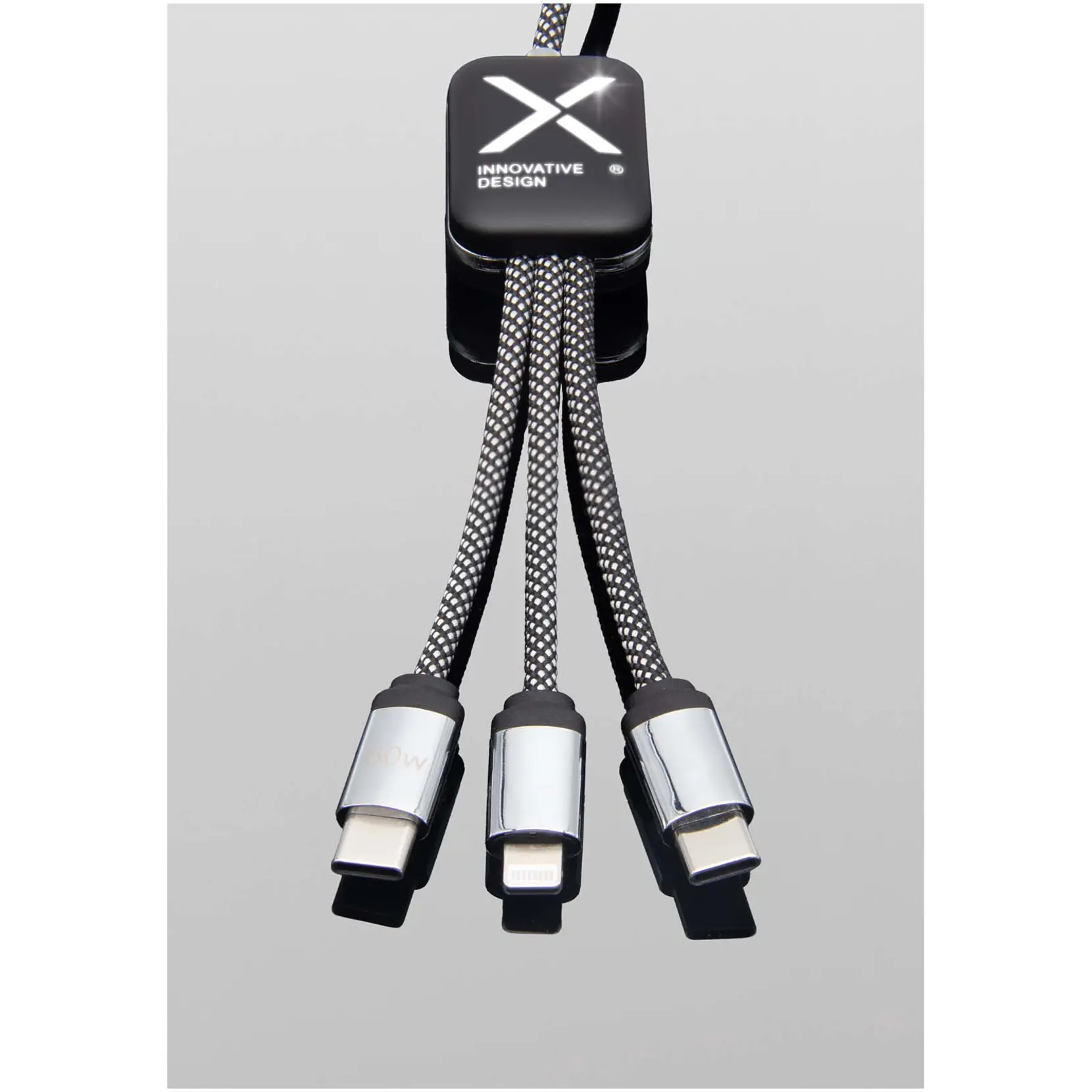 Bild på SCX.design C33 Type-C-laddningssladd på 60 W med dubbelupplyst logotyp 