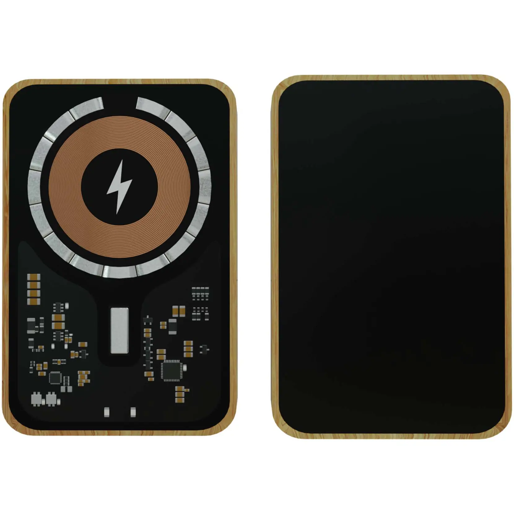 Bild på SCX.design P27 W 10 000 mAh MagSafe powerbank i bambu
