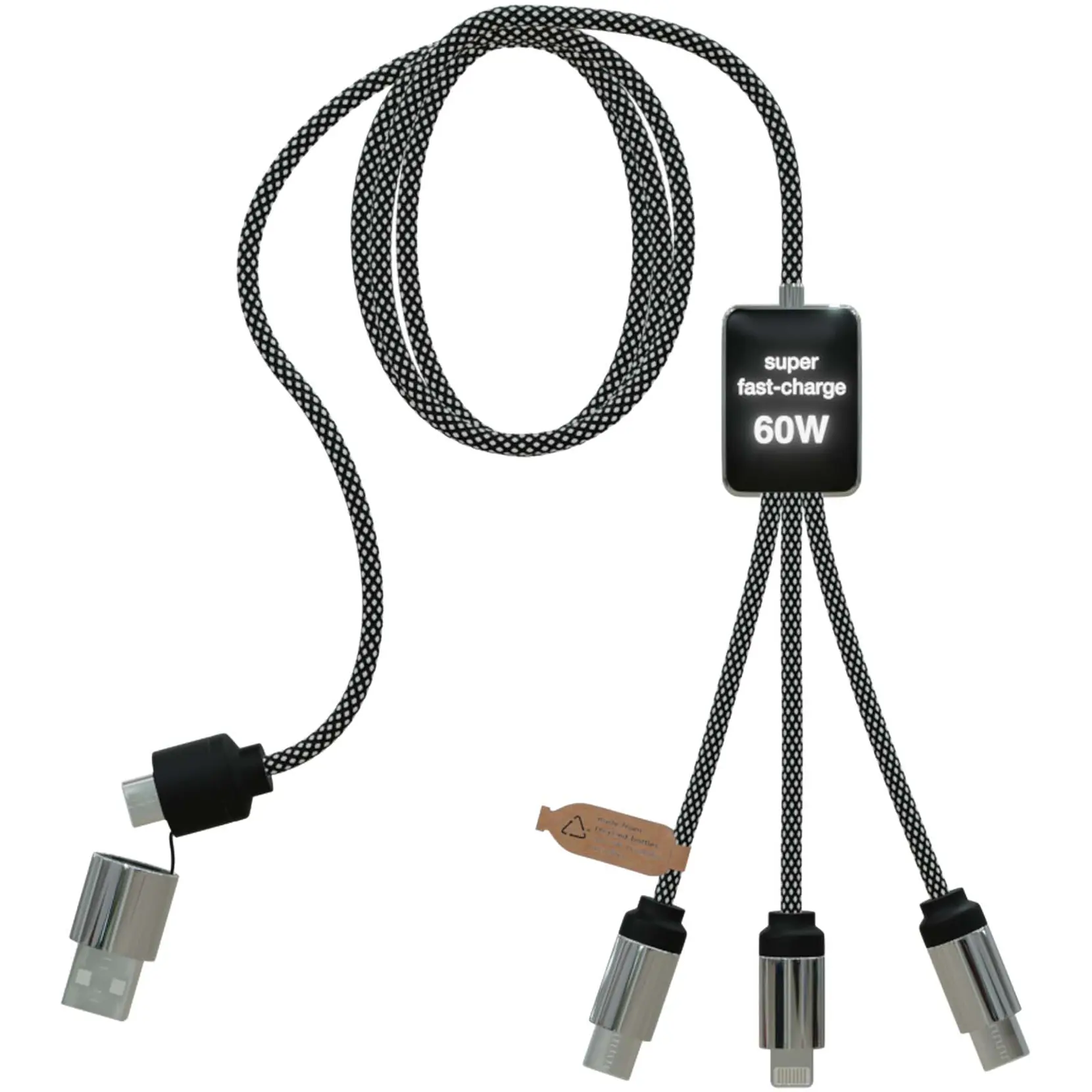 Bild på SCX.design C33 Type-C-laddningssladd på 60 W med dubbelupplyst logotyp 