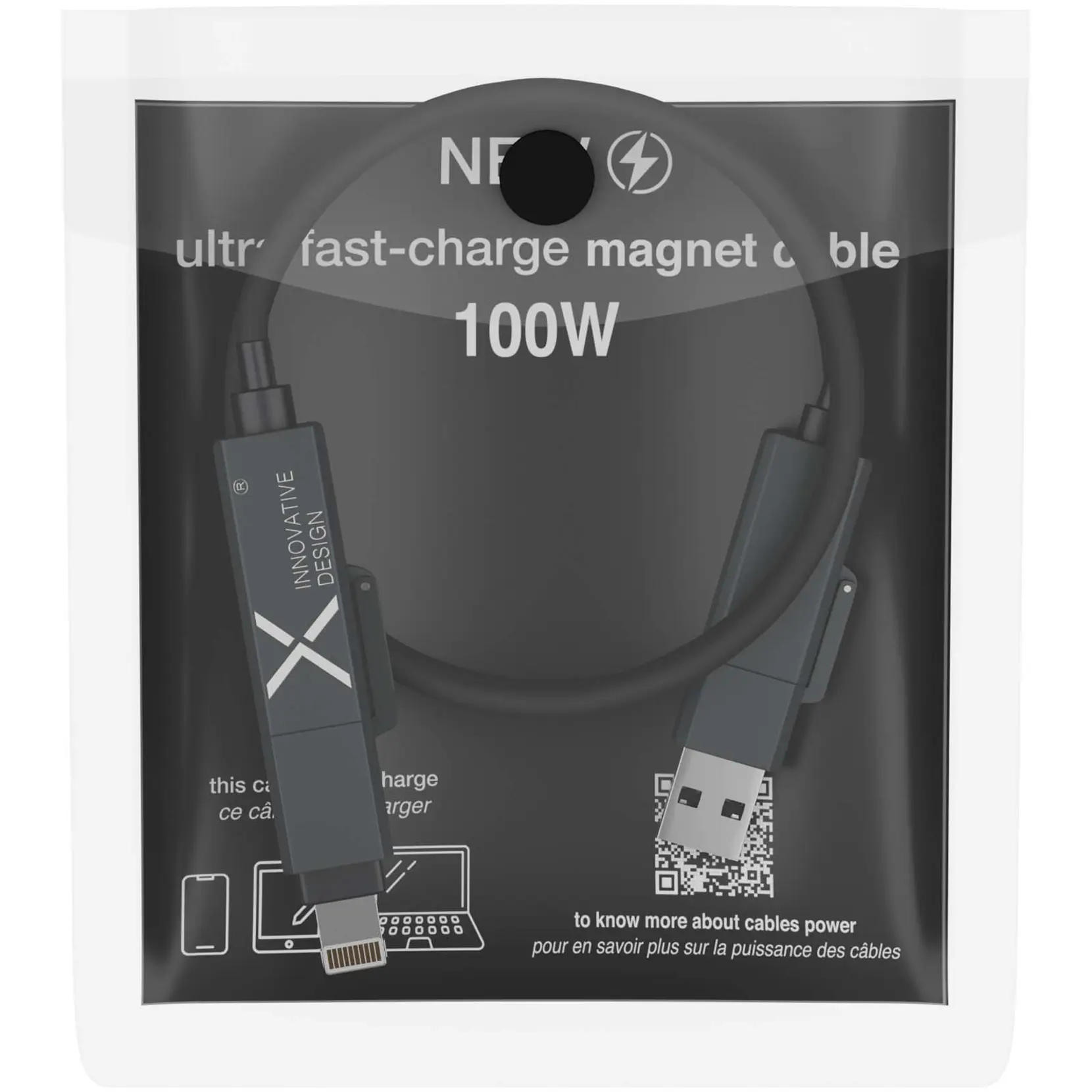 Bild på SCX.design C59 100 W laddningskabel av magnetiskt silikon