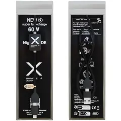 Bild på SCX.design C32 60 W laddningssladd med strömbrytare och upplyst logotyp