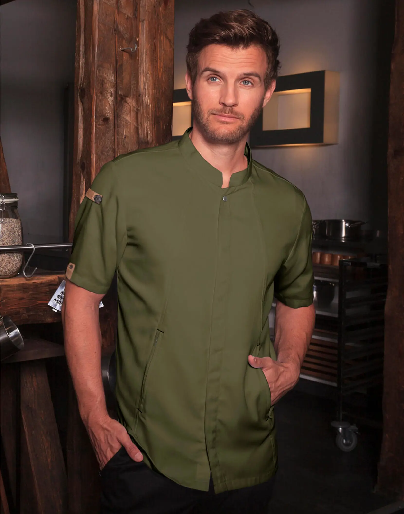 Bild på Short-Sleeve Chef Jacket Green-Generation