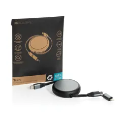 Bild på Terra RCS återvunnen aluminium 240W utdragbar 2-i-1 kabel