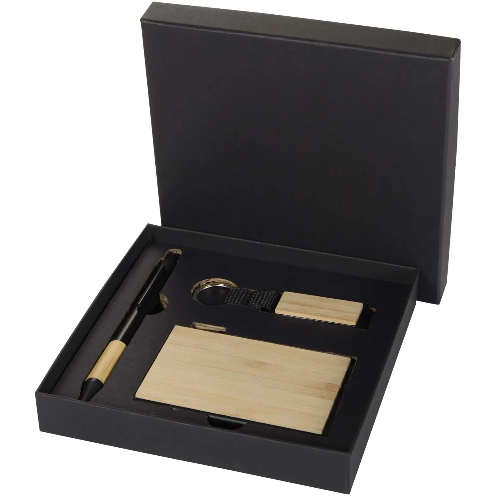 Bild på Minka gåvoset med RCS-kulspetspenna, nyckelring och RFID-korthållare i återvunnen aluminium Bild på Minka gåvoset med RCS-kulspetspenna, nyckelring och RFID-korthållare i återvunnen aluminium