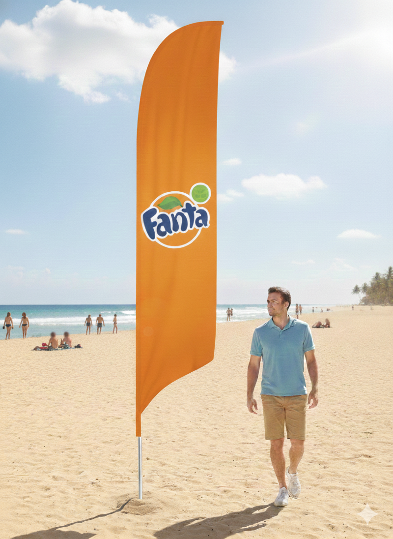 Beachflag Budget Large höjd 410 cm