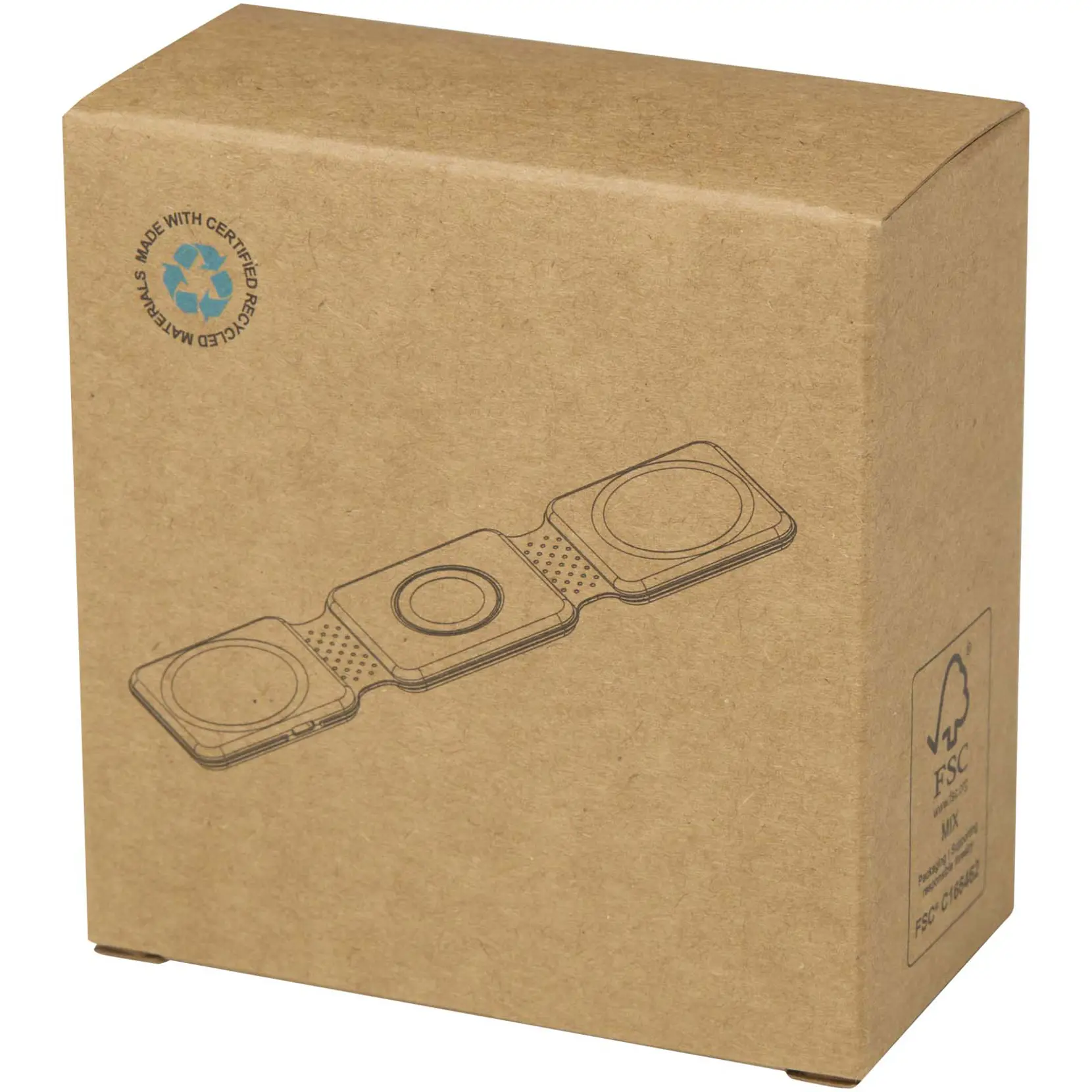 Bild på Armus 3-i-1 vikbar trådlös laddare på 15 W av återvunnen plast Bild på Armus 3-i-1 vikbar trådlös laddare på 15 W av återvunnen plast