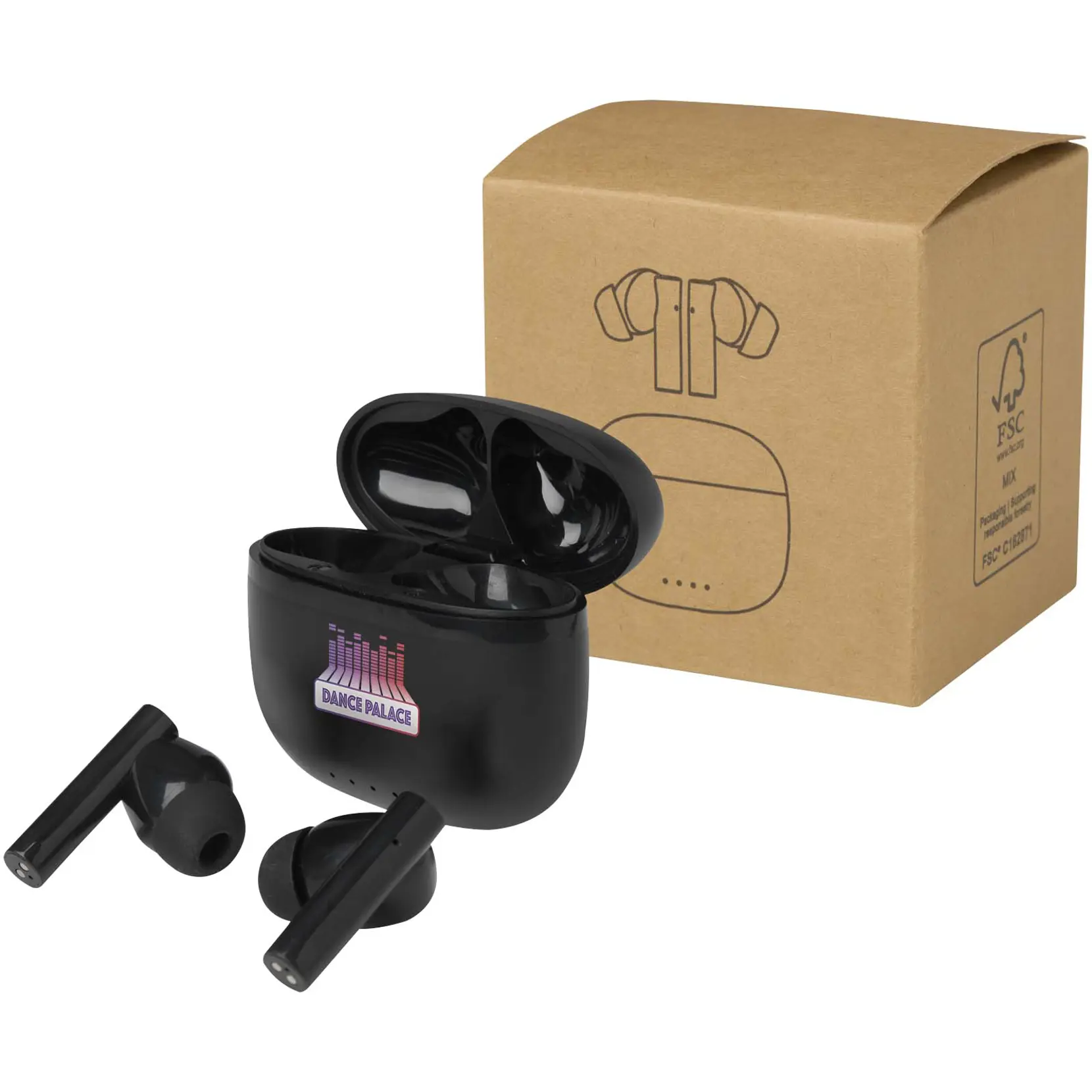 Bild på Alterf True Wireless Bluetooth®-öronsnäckor av återvunnen plast med öronproppar av silikon