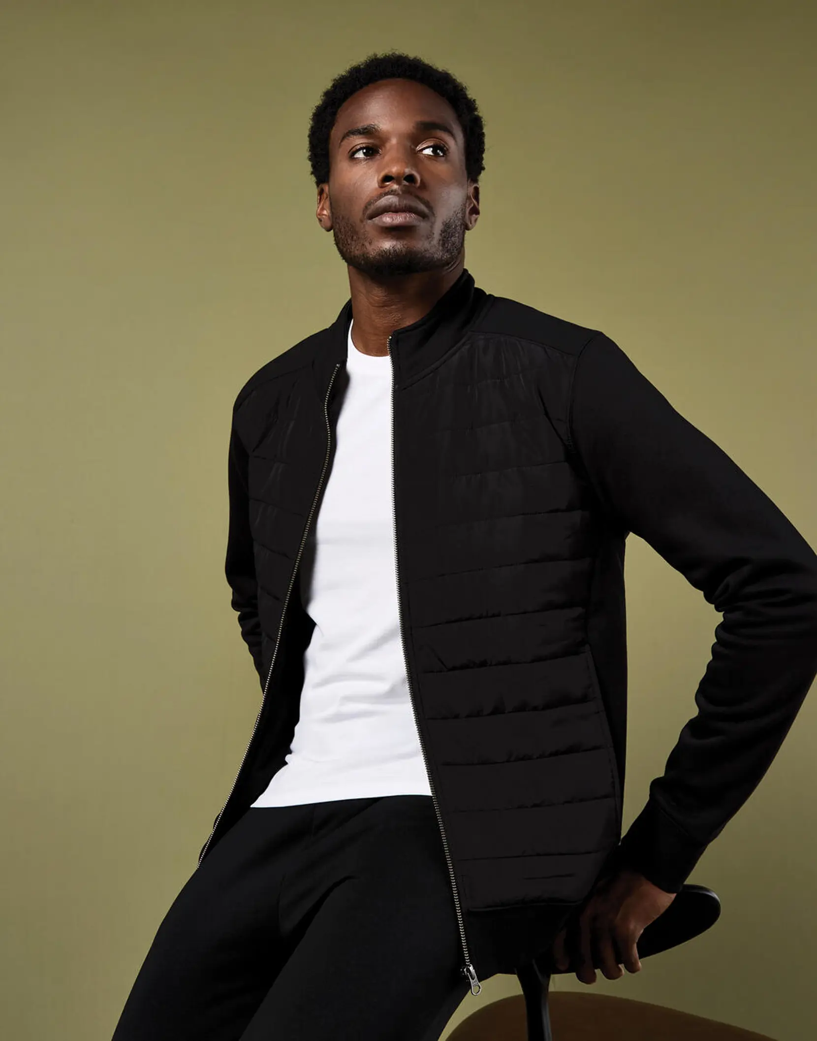 Bild på Regular Fit Quilted Full Zip Sweatshirt