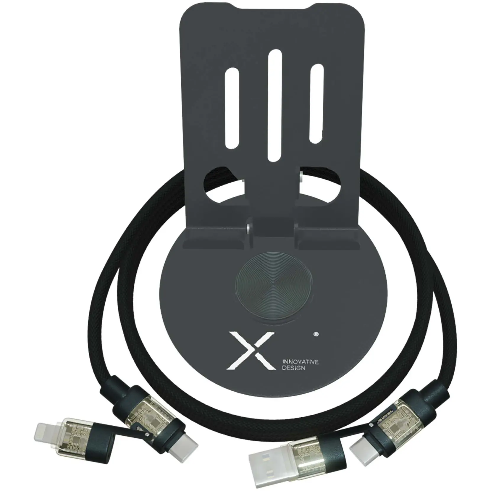 Bild på SCX.design O34 360° telefonställ med en 4-i-1 240 W laddningssladd Bild på SCX.design O34 360° telefonställ med en 4-i-1 240 W laddningssladd