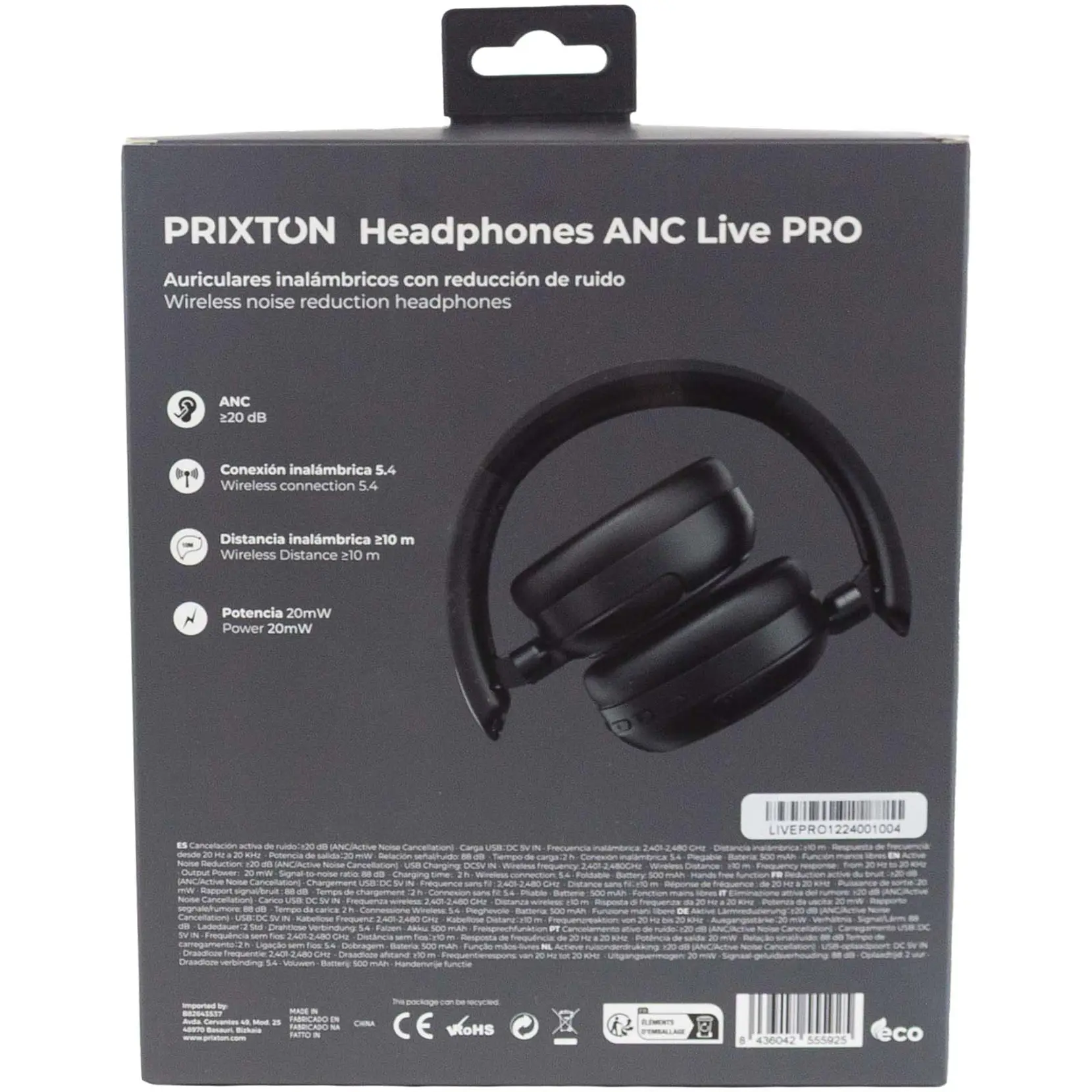 Bild på Prixton Live Pro trådlösa ANC Bluetooth®-hörlurar Bild på Prixton Live Pro trådlösa ANC Bluetooth®-hörlurar
