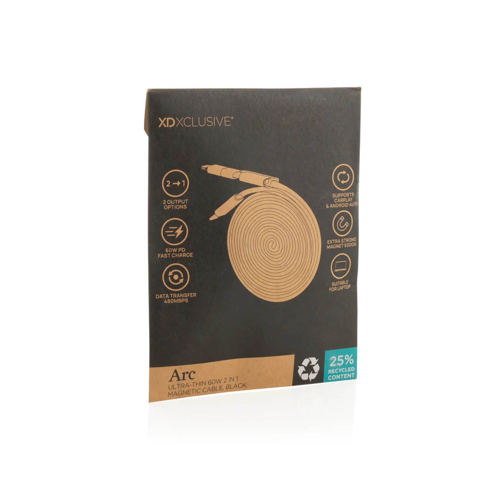 Bild på Arc ultra-tunn 60W 2-1-1 magnetisk kabel RCS Bild på Arc ultra-tunn 60W 2-1-1 magnetisk kabel RCS