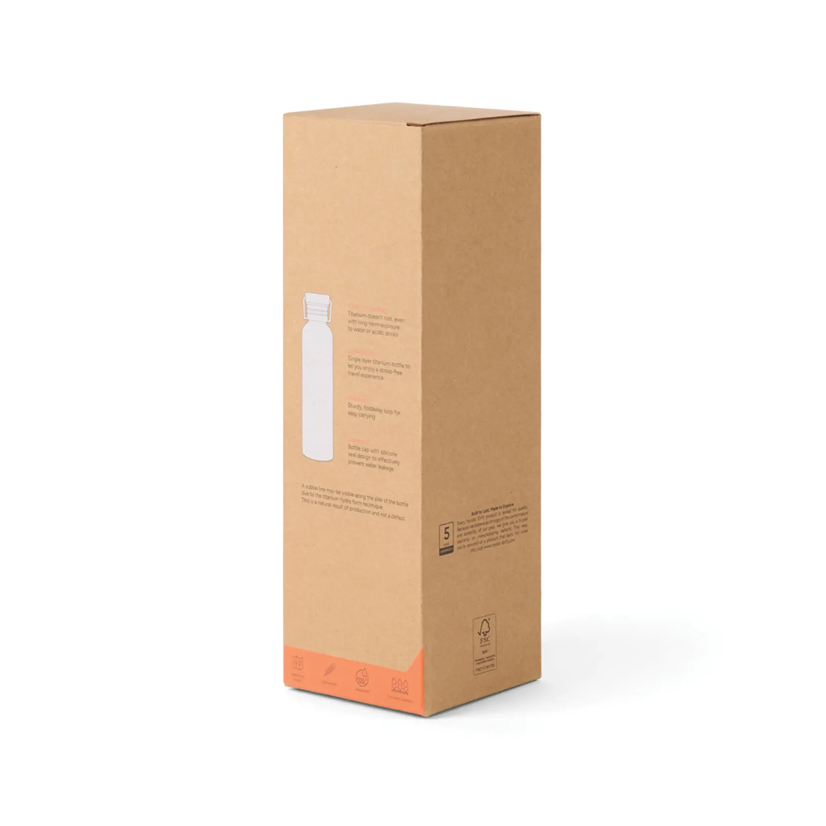 Bild på Nordic Drift Trail Light Titanium vattenflaska 600 ml Bild på Nordic Drift Trail Light Titanium vattenflaska 600 ml