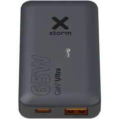 Bild på Xtorm 65 W snabbladdare set med kabel och resefodral för resor