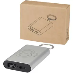 Bild på Arcturus 2 000 mAh powerbank i återvunnet aluminium med nyckelring