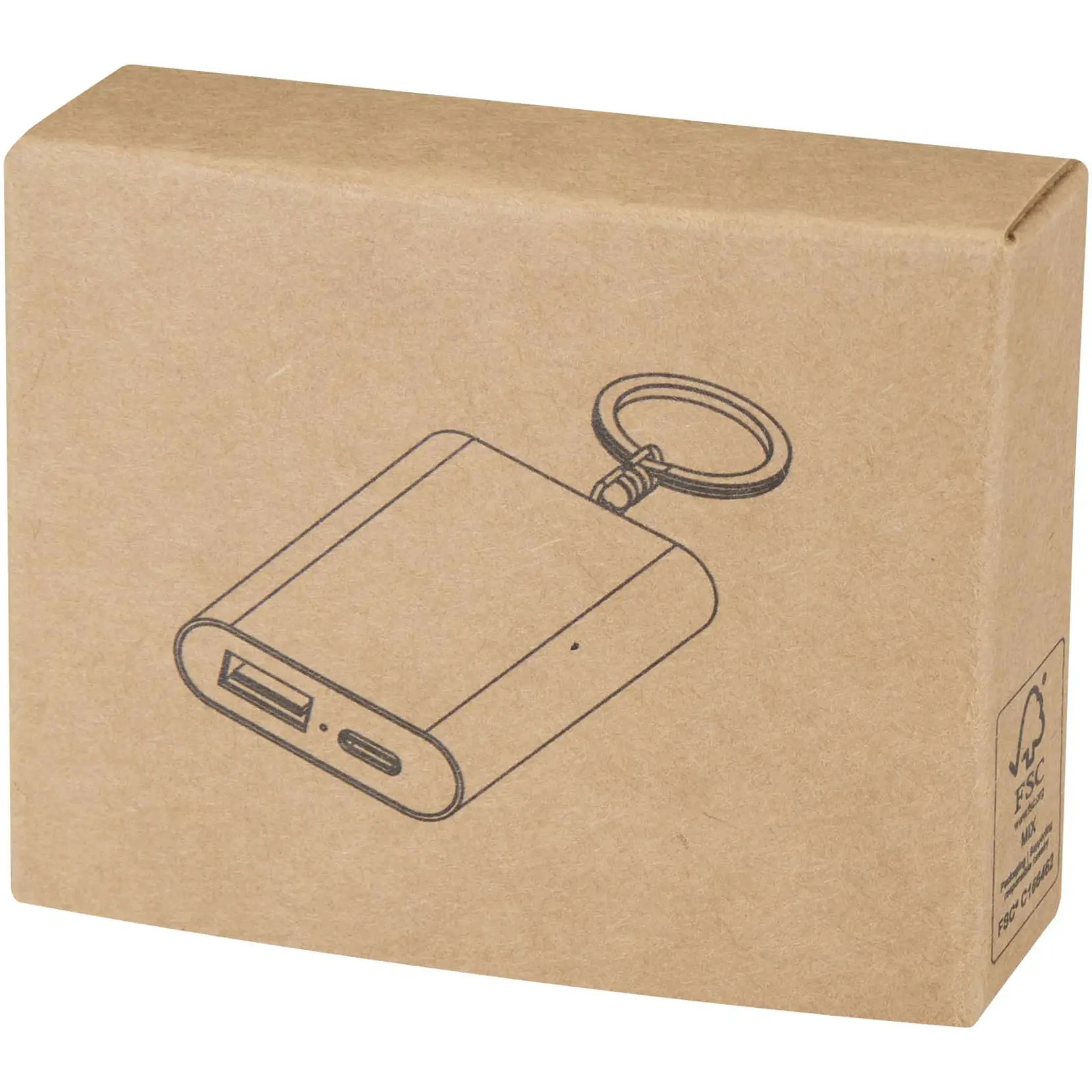 Bild på Arcturus 2 000 mAh powerbank i återvunnet aluminium med nyckelring