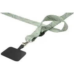 Bild på Lyra logoband av RPET med justerbar längd, sublimeringstryck och telefonhållare