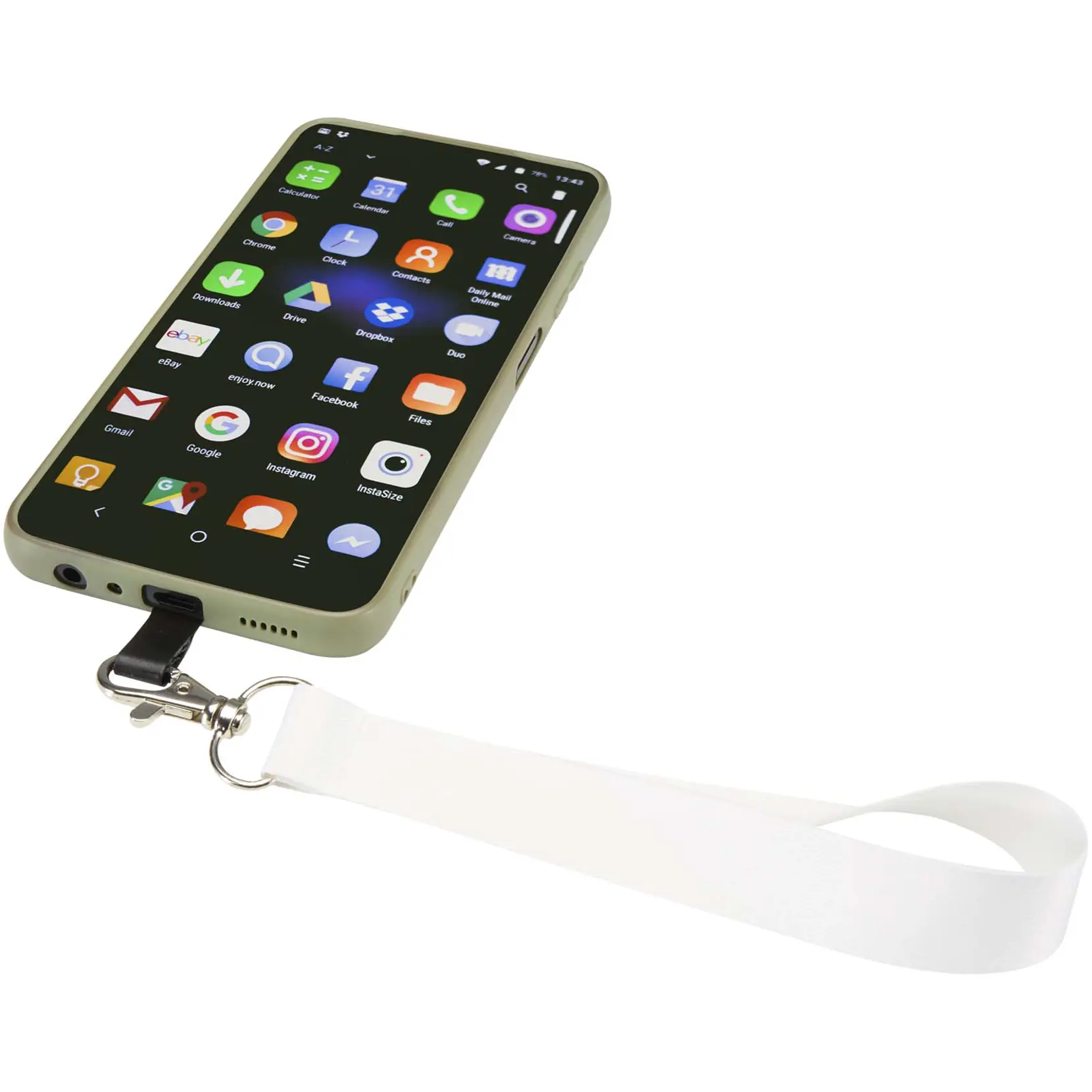 Bild på Gaby mini-logoband i RPET-sublimering med telefonhållare