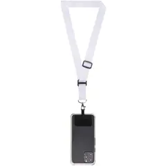 Bild på Lyra sublimerat och justerbart logoband med telefonhållare