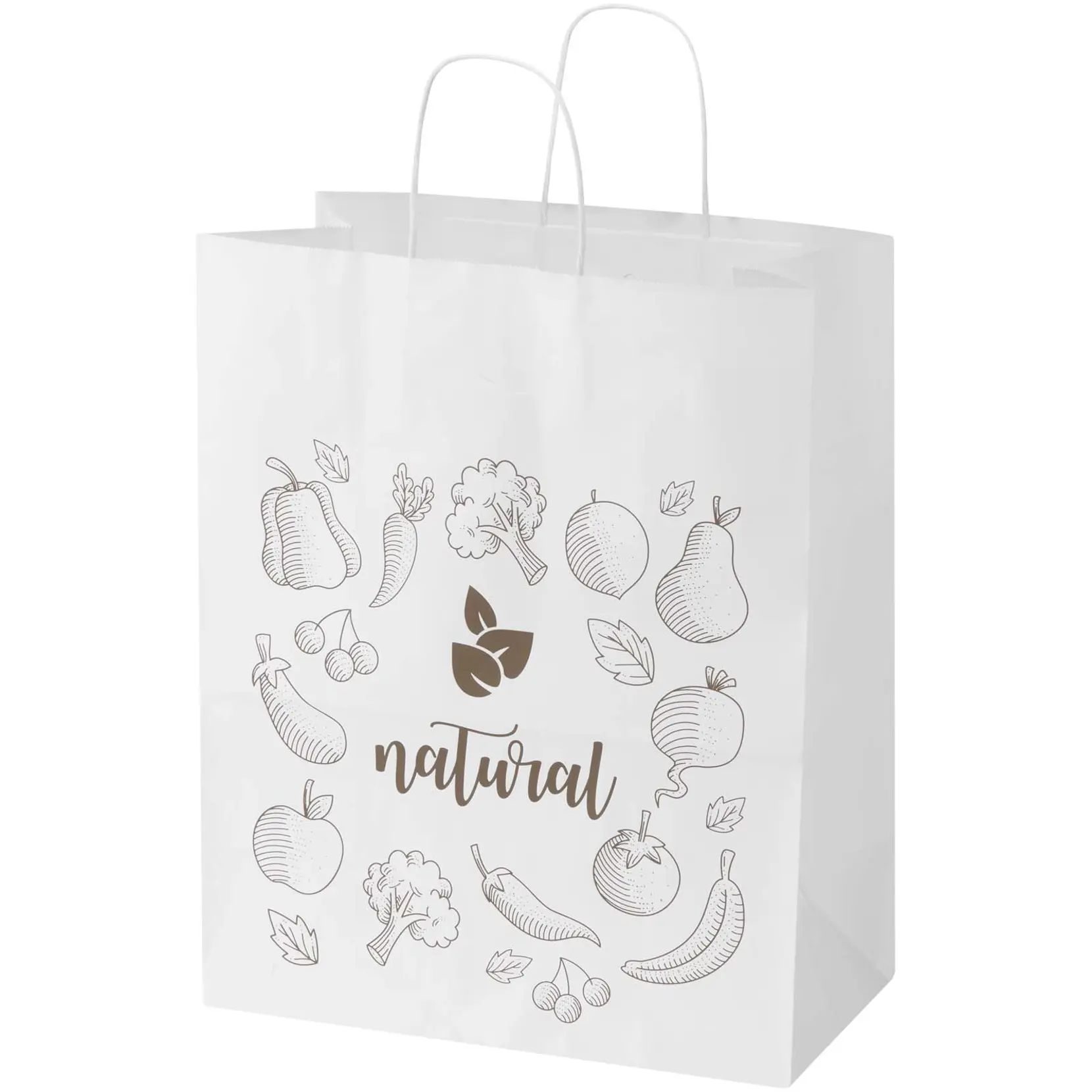 Bild på Kraft papperspåse 80–90 g/m2 med tvinnade handtag – 32 x 17 x 39 cm