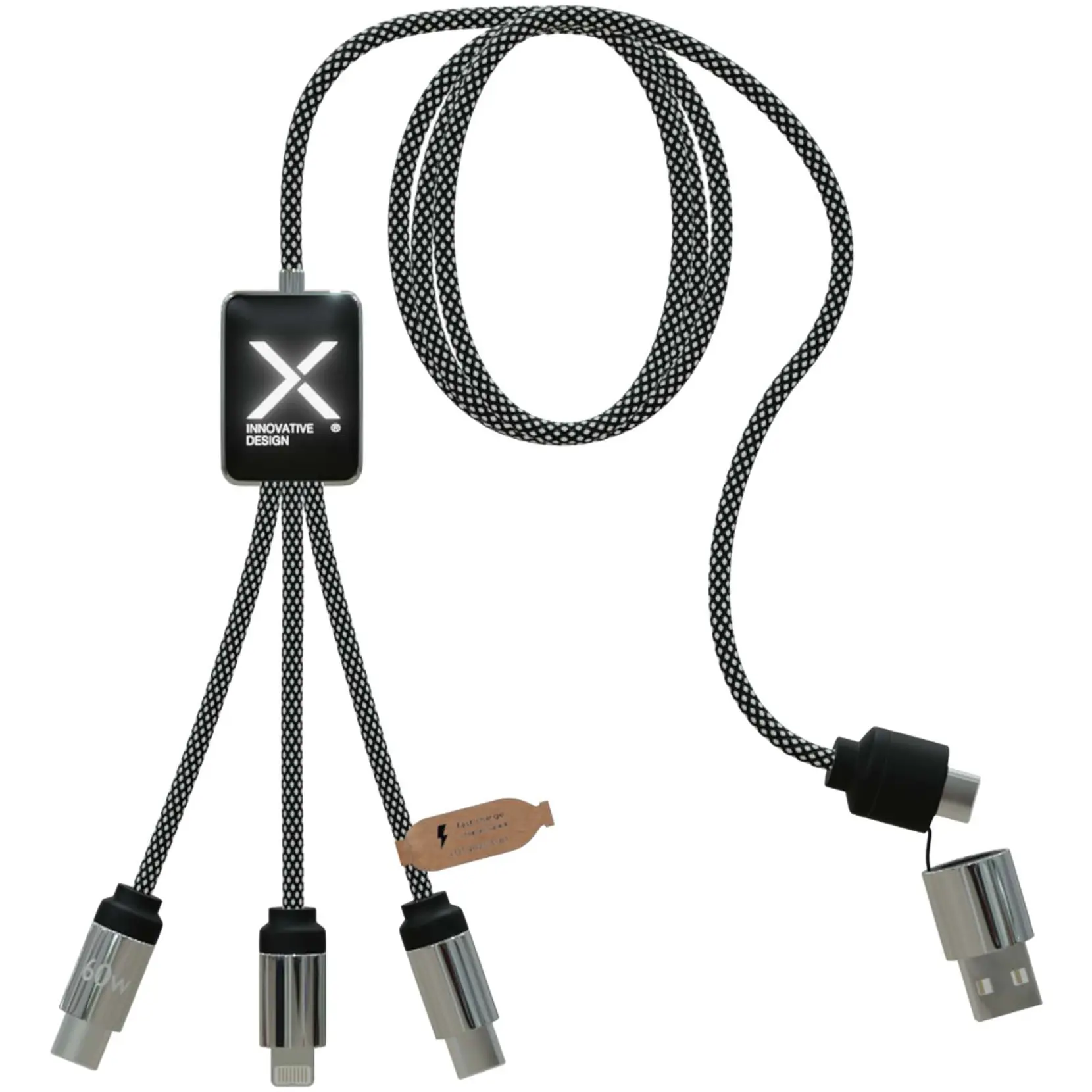 Bild på SCX.design C33 Type-C-laddningssladd på 60 W med dubbelupplyst logotyp 