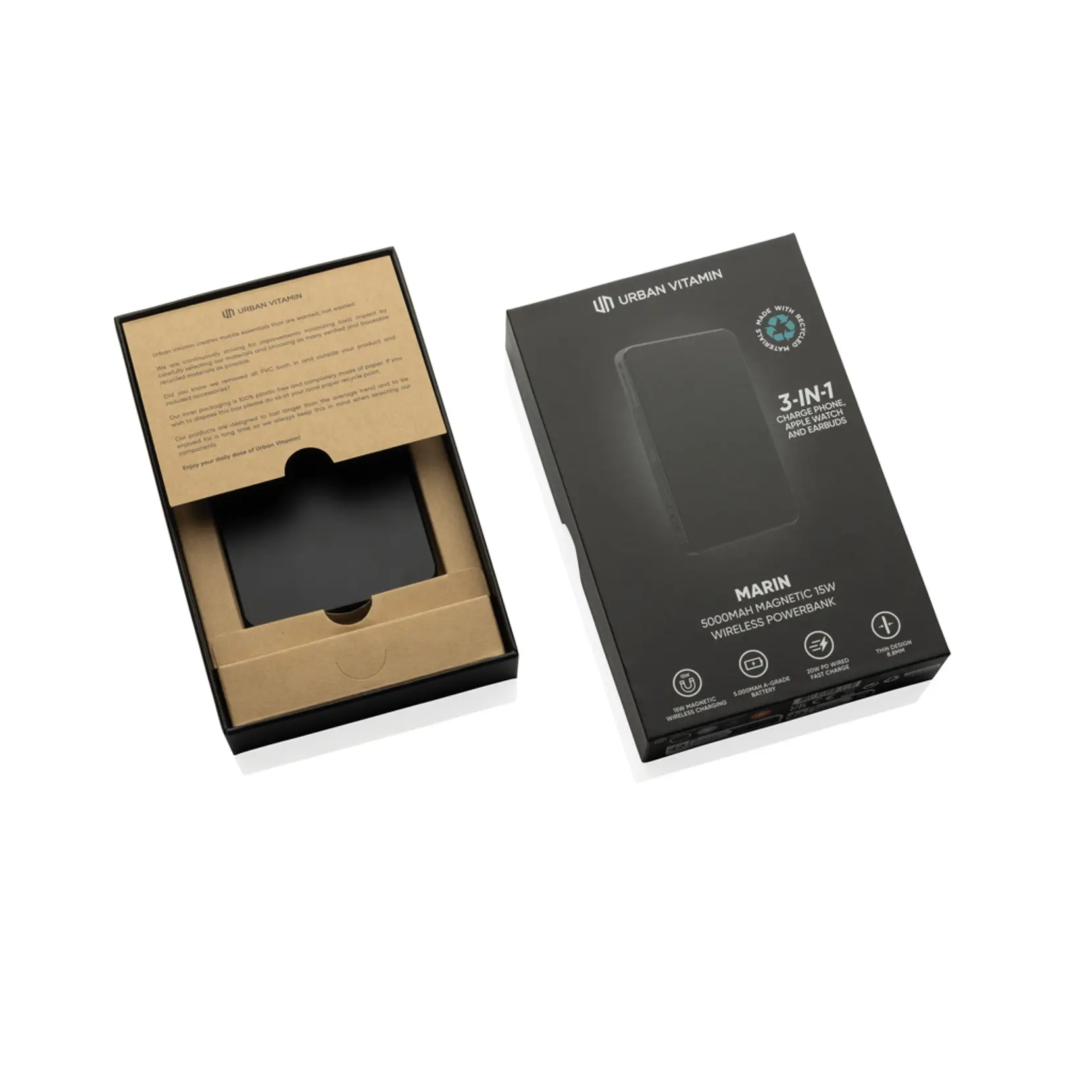 Bild på Urban Vitamin Marin 5000mAh magnetisk 15W trådlös powerbank