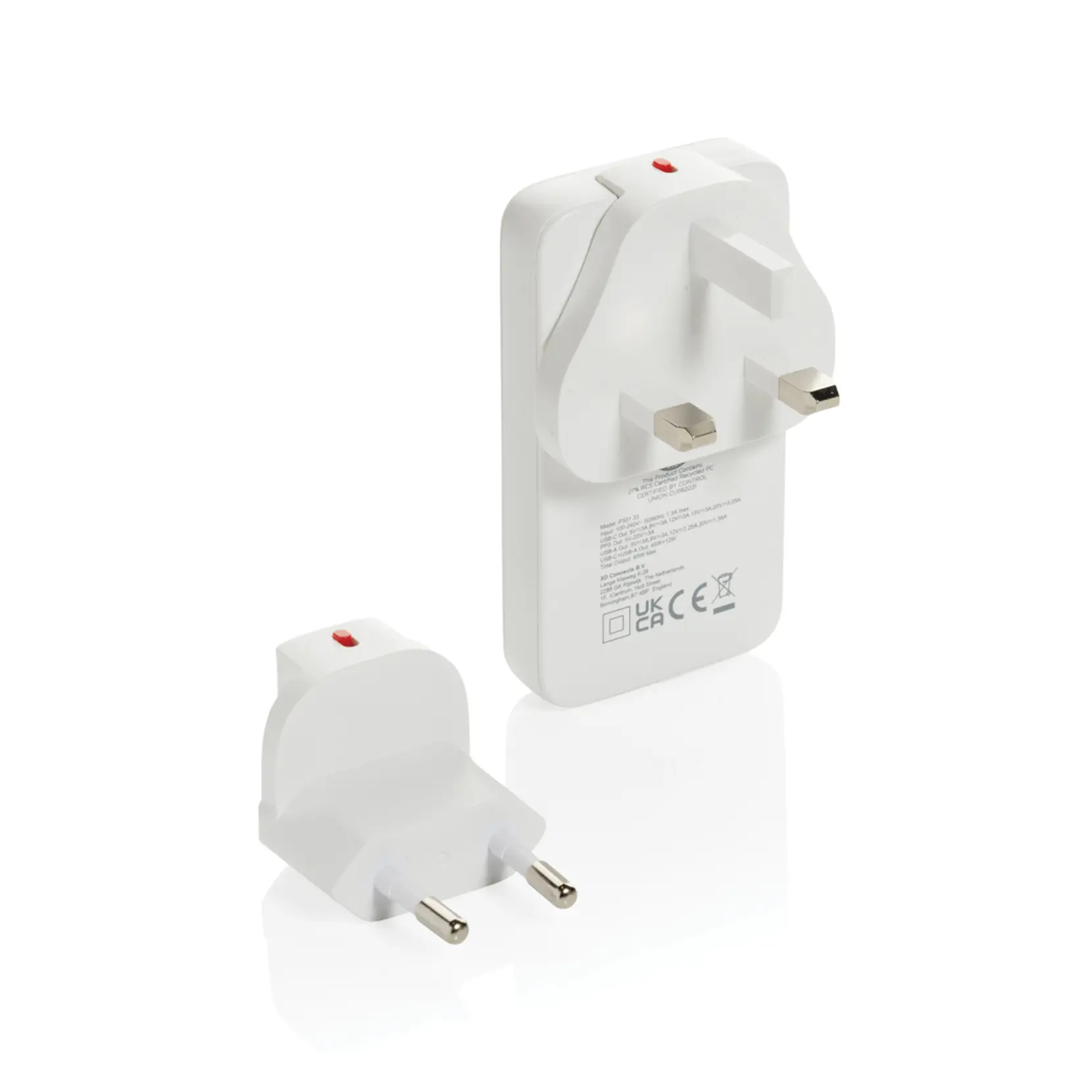 Bild på Fluxo RCS 65W platt GaN-laddare med universella kontakter